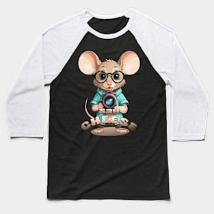 Mouse with Camera Baseball T-Shirt